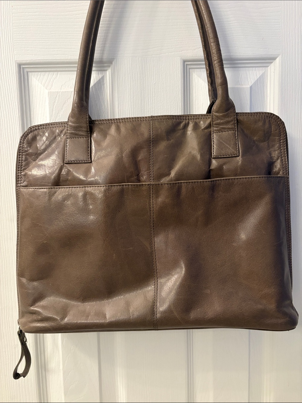 Latico Classic Warm Green/Brown Leather Tote Bag - unisex